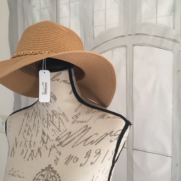 NWT Charming Charlie Tan Boho Hat Summer - Picture 2 of 2